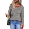 Zeagoo Womens Sweaters Cute Long Sleeve Off The Shoulder Pullover Tops Hollow Out Crochet Dressy Casual Outfits(Black Stripe)