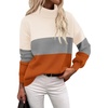 Zeagoo Women’s Turtleneck Sweater 2025 Fall Winter Chunky Knit Sweaters Casual Side Slit Pullover Jumper Top(Colorblock 278)