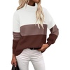 Zeagoo Women’s Turtleneck Sweater 2025 Fall Winter Chunky Knit Sweaters Casual Side Slit Pullover Jumper Top(Colorblock 284)