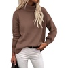 Zeagoo Women’s Turtleneck Sweater 2025 Fall Winter Chunky Knit Sweaters Casual Side Slit Pullover Jumper Top(Nutmeg)