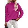 Zeagoo Women’s Turtleneck Sweater 2025 Fall Winter Chunky Knit Sweaters Casual Side Slit Pullover Jumper Top(Rose)