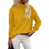 Zeagoo Women’s Turtleneck Sweater 2025 Fall Winter Chunky Knit Sweaters Casual Side Slit Pullover Jumper Top(Yellow)