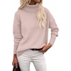 Zeagoo Women’s Turtleneck Sweater 2026 Fall Winter Chunky Knitted Pullover(Apricot)