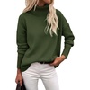 Zeagoo Women’s Turtleneck Sweater 2026 Fall Winter Chunky Knitted Pullover(Army Green)