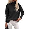 Zeagoo Women’s Turtleneck Sweater 2026 Fall Winter Chunky Knitted Pullover(Black)