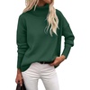 Zeagoo Women’s Turtleneck Sweater 2026 Fall Winter Chunky Knitted Pullover(Green)