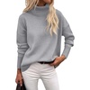 Zeagoo Women’s Turtleneck Sweater 2026 Fall Winter Chunky Knitted Pullover(Grey)