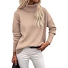 Zeagoo Women’s Turtleneck Sweater 2026 Fall Winter Chunky Knitted Pullover(Khaki)