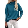 Zeagoo Women’s Turtleneck Sweater 2026 Fall Winter Chunky Knitted Pullover(Lake Blue)