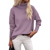 Zeagoo Women’s Turtleneck Sweater 2026 Fall Winter Chunky Knitted Pullover(Light Purple)