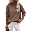 Zeagoo Women’s Turtleneck Sweater 2026 Fall Winter Chunky Knitted Pullover(Nutmeg)