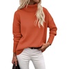Zeagoo Women’s Turtleneck Sweater 2026 Fall Winter Chunky Knitted Pullover(Orange)