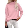 Zeagoo Women’s Turtleneck Sweater 2026 Fall Winter Chunky Knitted Pullover(Pink)