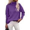 Zeagoo Women’s Turtleneck Sweater 2026 Fall Winter Chunky Knitted Pullover(Purple)