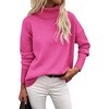 Zeagoo Women’s Turtleneck Sweater 2026 Fall Winter Chunky Knitted Pullover(Rose)
