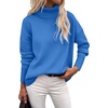 Zeagoo Women’s Turtleneck Sweater 2026 Fall Winter Chunky Knitted Pullover(Sky Blue)