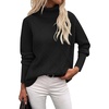 Zeagoo Women’s Turtleneck Sweater Fall Winter 2026 Long Sleeve Chunky Knitted Trendy Pullover Tops(Black)