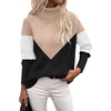 Zeagoo Women’s Turtleneck Sweater Fall Winter 2026 Long Sleeve Chunky Knitted Trendy Pullover Tops(Black Khaki)