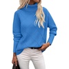 Zeagoo Women’s Turtleneck Sweater Fall Winter 2026 Long Sleeve Chunky Knitted Trendy Pullover Tops(Blue)