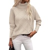 Zeagoo Women’s Turtleneck Sweater Fall Winter 2026 Long Sleeve Chunky Knitted Trendy Pullover Tops(Dark Apricot)