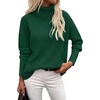 Zeagoo Women’s Turtleneck Sweater Fall Winter 2026 Long Sleeve Chunky Knitted Trendy Pullover Tops(Dark Green)