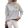 Zeagoo Women’s Turtleneck Sweater Fall Winter 2026 Long Sleeve Chunky Knitted Trendy Pullover Tops(Gray)
