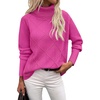 Zeagoo Women’s Turtleneck Sweater Fall Winter 2026 Long Sleeve Chunky Knitted Trendy Pullover Tops(Hot Pink)