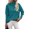 Zeagoo Women’s Turtleneck Sweater Fall Winter 2026 Long Sleeve Chunky Knitted Trendy Pullover Tops(Lake Blue)