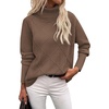 Zeagoo Women’s Turtleneck Sweater Fall Winter 2026 Long Sleeve Chunky Knitted Trendy Pullover Tops(Nutmeg)