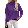 Zeagoo Women’s Turtleneck Sweater Fall Winter 2026 Long Sleeve Chunky Knitted Trendy Pullover Tops(Purple)