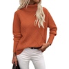 Zeagoo Women’s Turtleneck Sweater Fall Winter 2026 Long Sleeve Chunky Knitted Trendy Pullover Tops(Rust Red)