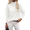 Zeagoo Women’s Turtleneck Sweater Fall Winter 2026 Long Sleeve Chunky Knitted Trendy Pullover Tops(White)