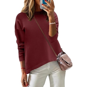 Zeagoo Sweaters for Women Fall Outfits Trendy 2026 Long Sleeve Shirts Bussiness Casual Knit Pullover Sweater Tops(B-solid Red Long Sleeve)