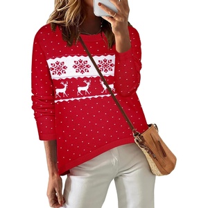 Zeagoo Sweaters for Women Fall Outfits Trendy 2026 Long Sleeve Shirts Bussiness Casual Knit Pullover Sweater Tops(Christmas Red)