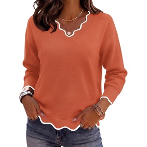 Zeagoo Women’s 2026 Fall V Neck Sweater Long Sleeve Lightweight Knit Tops(Caramel)