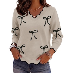 Zeagoo Women’s 2026 Fall V Neck Sweater Long Sleeve Lightweight Knit Tops(Kt925)