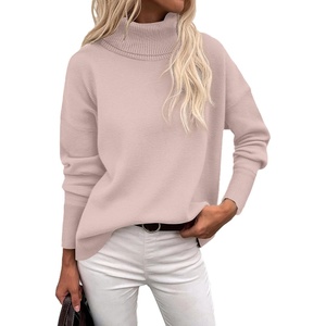 Zeagoo Women’s Turtleneck Sweater 2026 Fall Winter Chunky Knitted Pullover(Apricot)