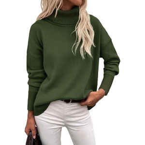 Zeagoo Women’s Turtleneck Sweater 2026 Fall Winter Chunky Knitted Pullover(Army Green)
