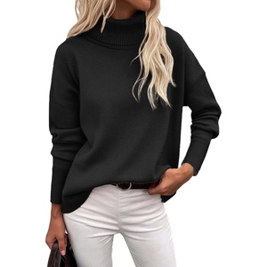 Zeagoo Women’s Turtleneck Sweater 2026 Fall Winter Chunky Knitted Pullover(Black)