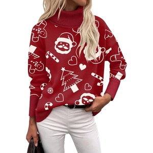 Zeagoo Women’s Turtleneck Sweater 2026 Fall Winter Chunky Knitted Pullover(Christmas Pattern)