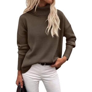 Zeagoo Women’s Turtleneck Sweater 2026 Fall Winter Chunky Knitted Pullover(Coffee)