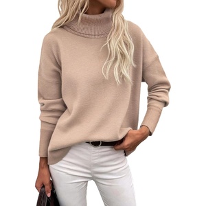 Zeagoo Women’s Turtleneck Sweater 2026 Fall Winter Chunky Knitted Pullover(Khaki)