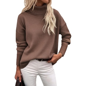 Zeagoo Women’s Turtleneck Sweater 2026 Fall Winter Chunky Knitted Pullover(Nutmeg)