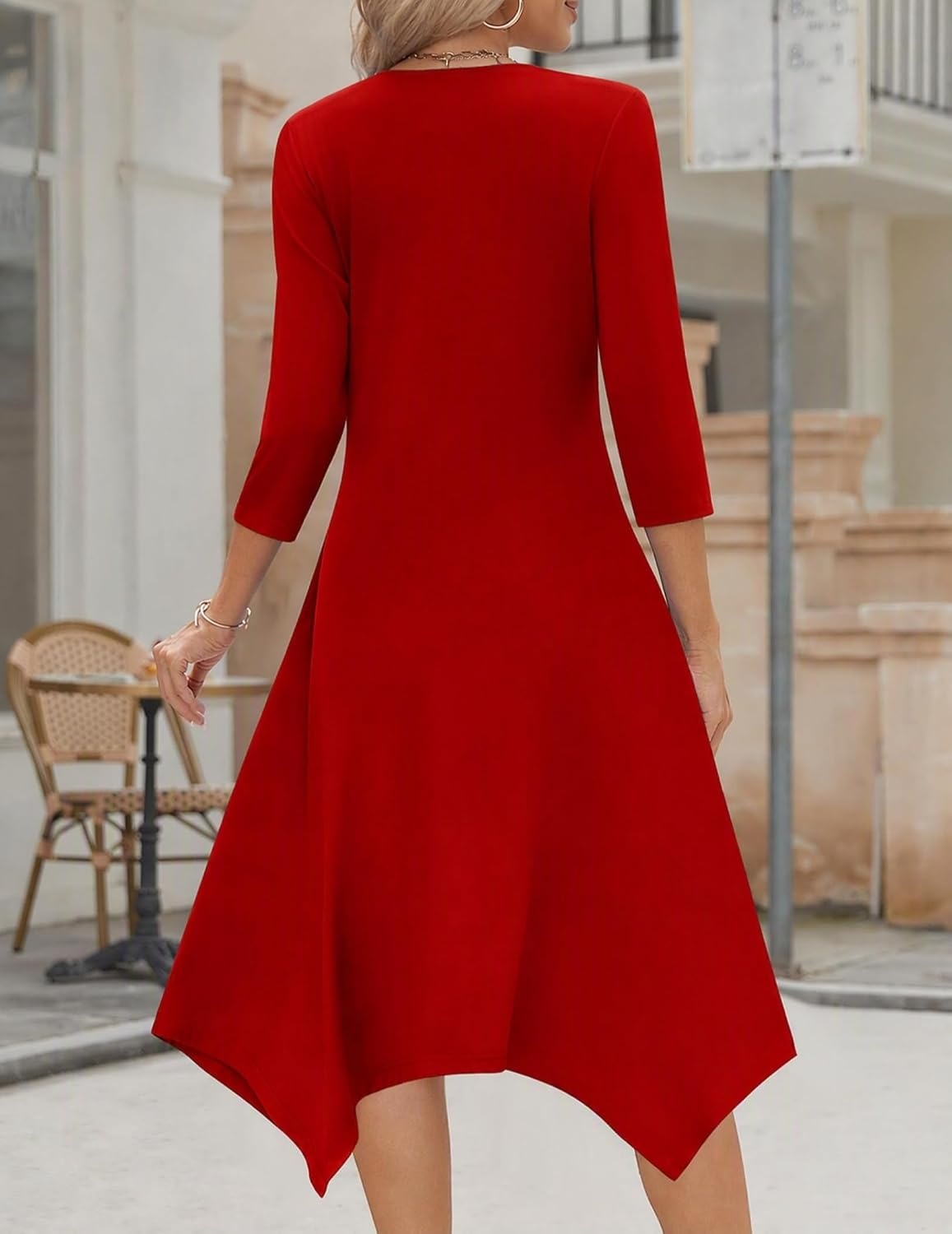 image:imageZeagoo Midi Dresses Women 2026 Dress 34 Sleeve Casual Dresses with Pockets A Line Summer Beach SundressDer
