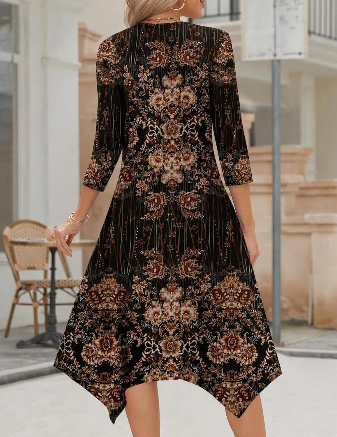image:imageZeagoo Midi Dresses Women 2026 Dress 34 Sleeve Casual Dresses with Pockets A Line Summer Beach SundressMz770