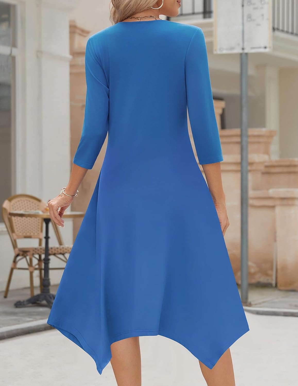 image:imageZeagoo Midi Dresses Women 2026 Dress 34 Sleeve Casual Dresses with Pockets A Line Summer Beach SundressNavy