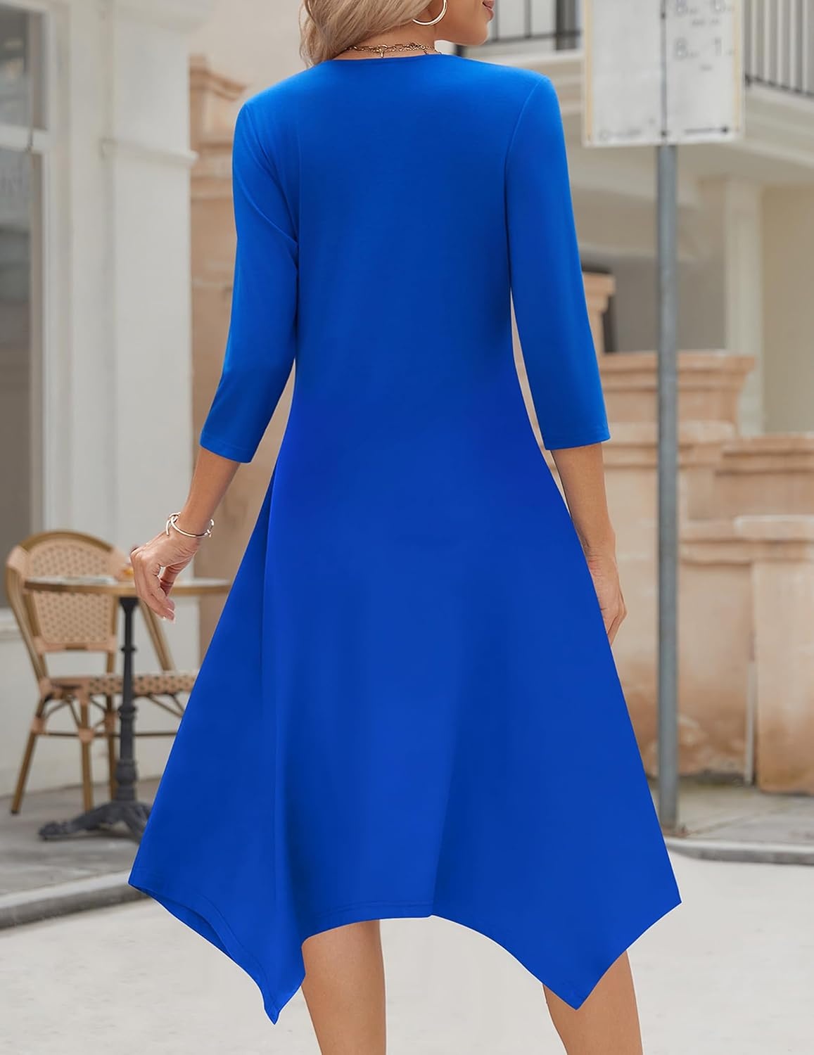 image:imageZeagoo Midi Dresses Women 2026 Dress 34 Sleeve Casual Dresses with Pockets A Line Summer Beach SundressRoyal Blue