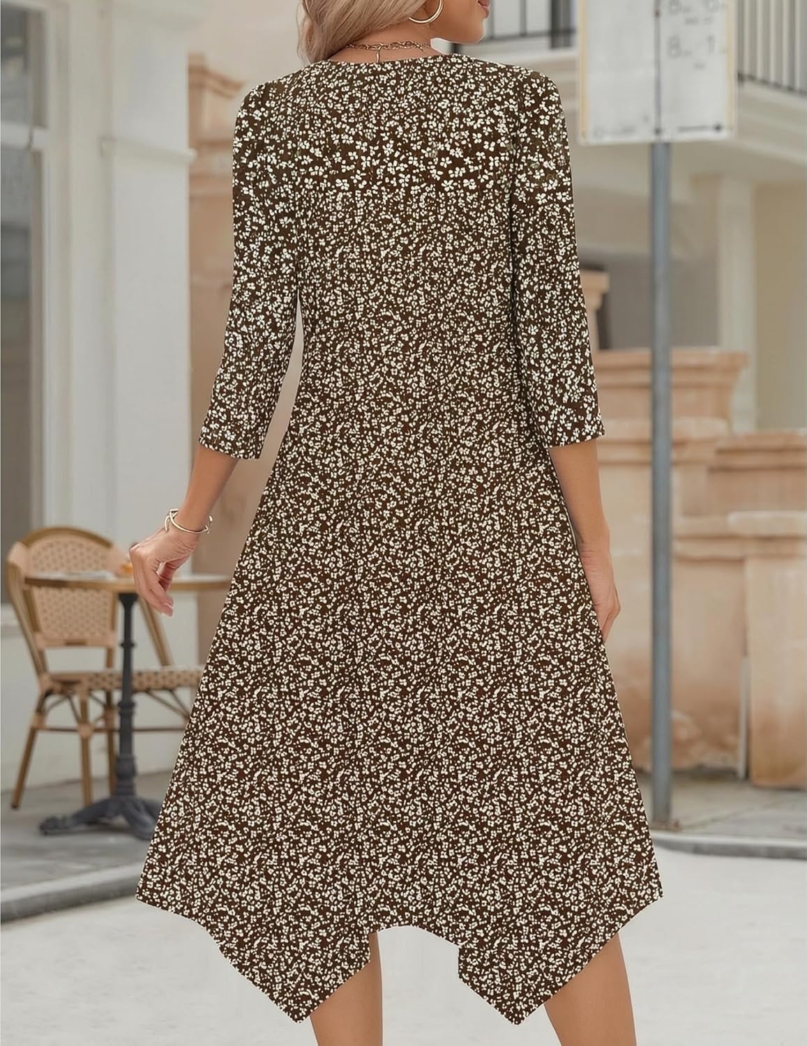 image:imageZeagoo Midi Dresses Women 2026 Dress 34 Sleeve Casual Dresses with Pockets A Line Summer Beach SundressXh526