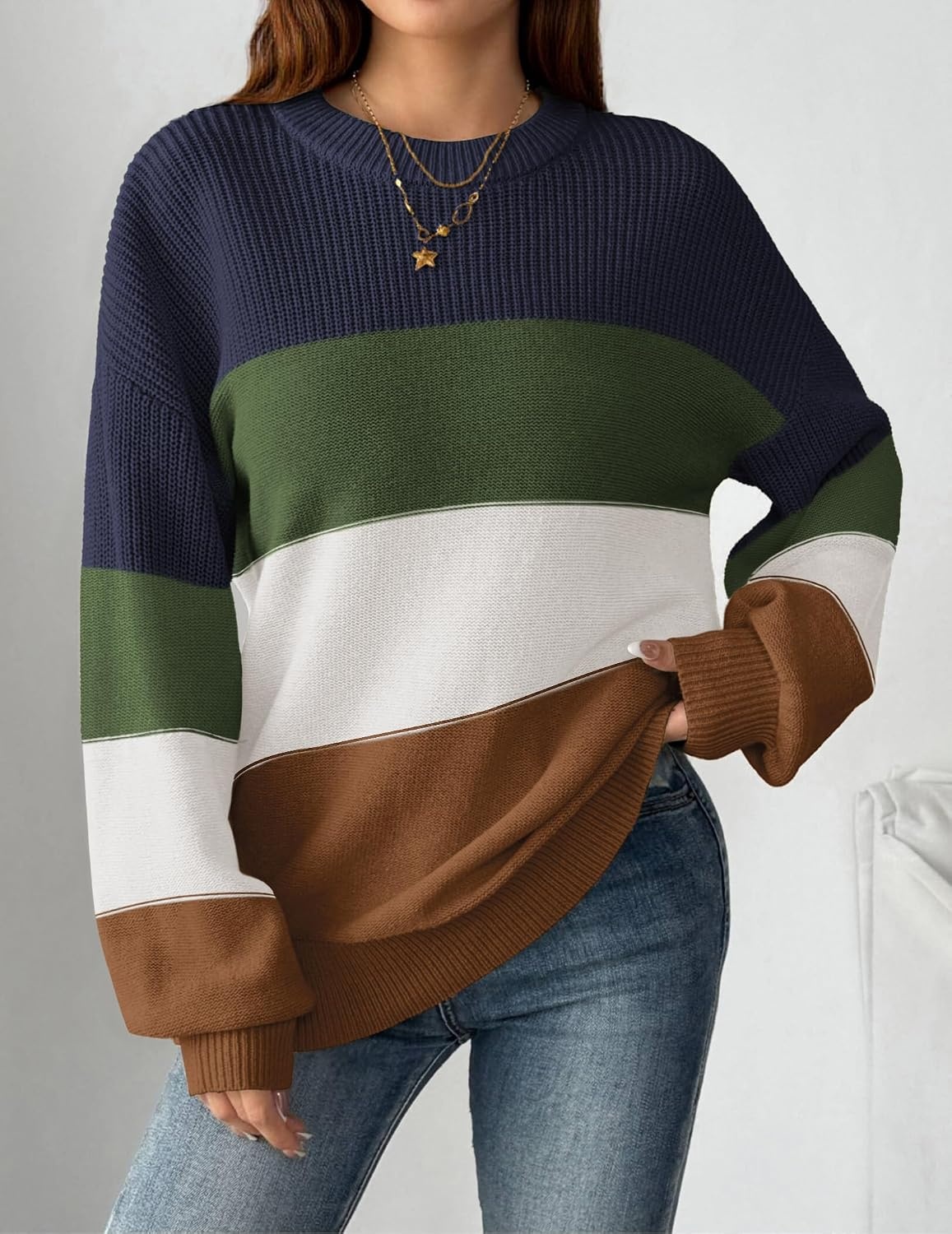 image:imageZeagoo Sweaters for Women Cotton Loose Fit Chunky Knit Casual Fall OutfitsTz250