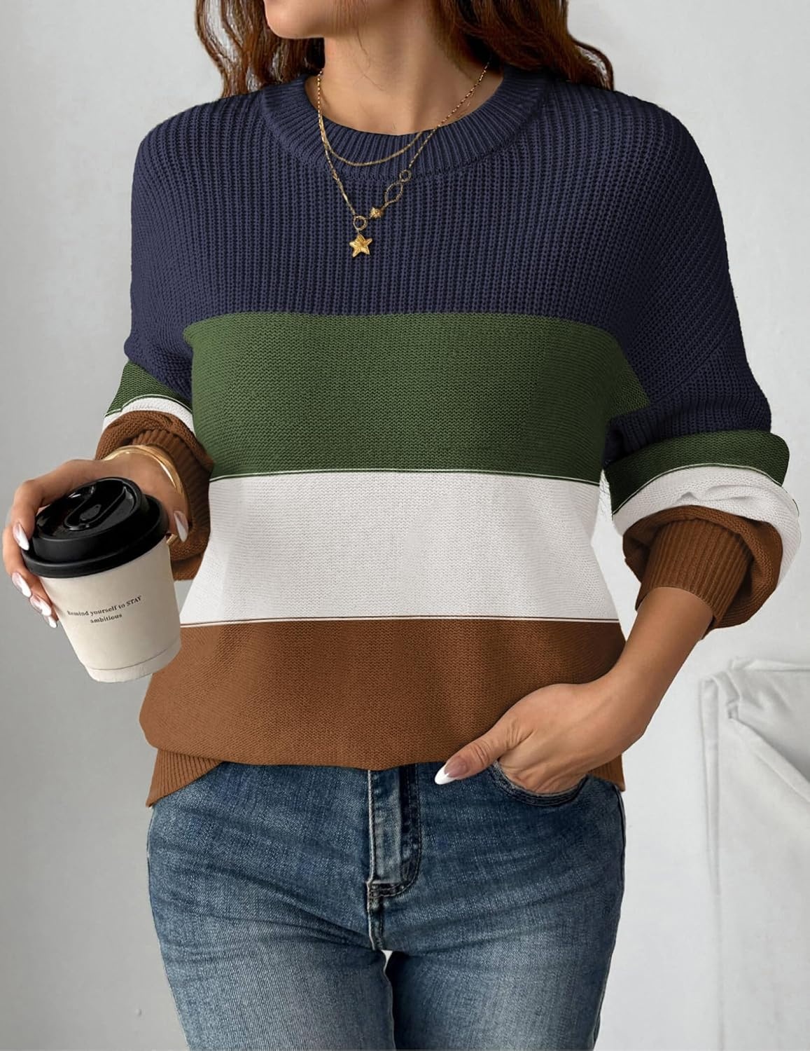 image:imageZeagoo Sweaters for Women Cotton Loose Fit Chunky Knit Casual Fall OutfitsTz250